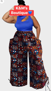 Multi Color Draw String Palazzo Pants